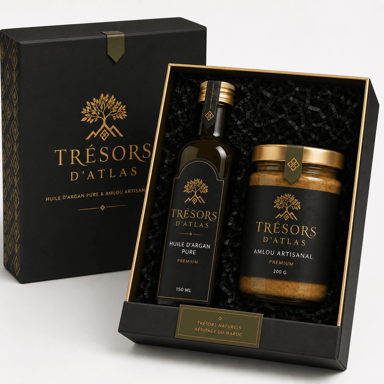 Coffret Amlou Artisanal 200g + Huile d'Argan 150ml